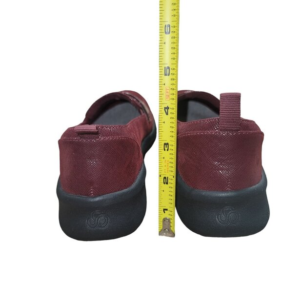 Clarks Cloud Steppers Penny Loafer 7.5 Shoe Work Burgundy Office Preppy Academia - Picture 4 of 10